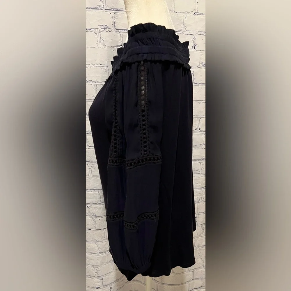 Ann Taylor Loft Blue Blouse Off The Shoulder Top Small